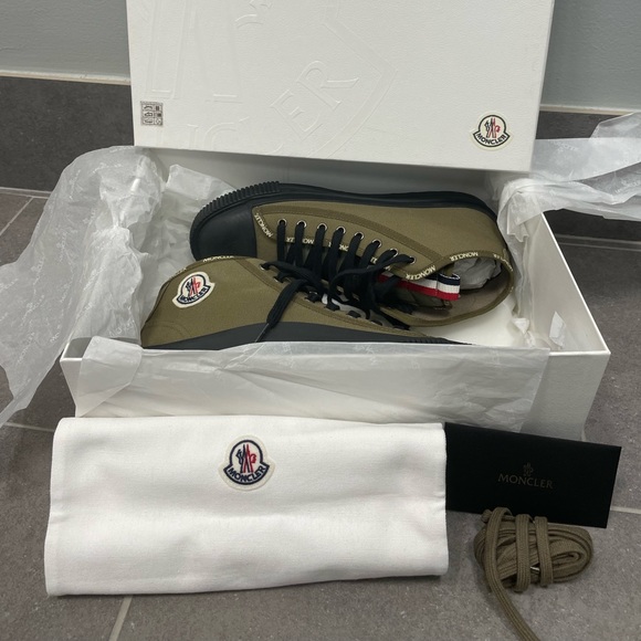 Moncler Lissex High Top Canvas Sneaker Army Green - MEN’S - Picture 10 of 15
